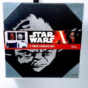 Star Wars Canvas Foil Art Yoda & Chewbacca Set of 2 12x12" - 2015